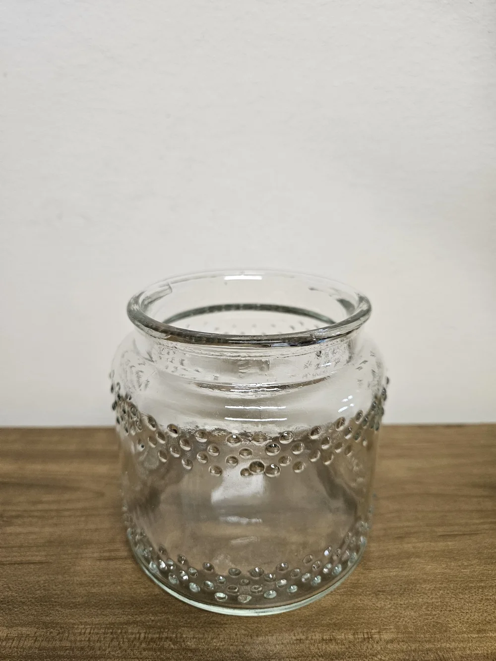 Vintage Hobnail Strawberry Glass Storage Jar
